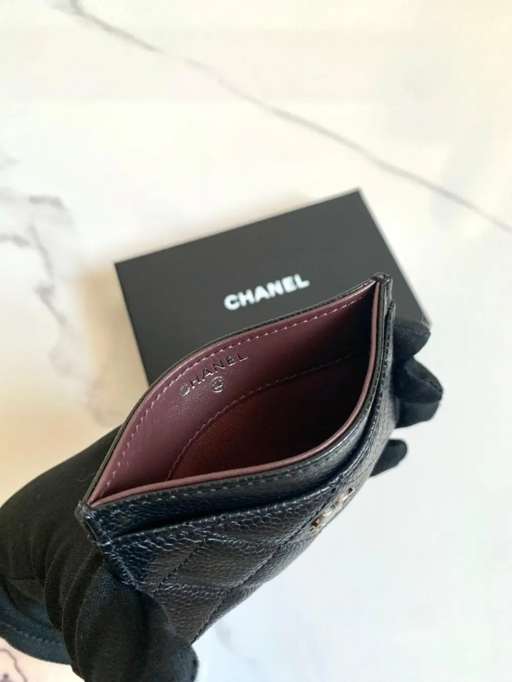 CHANEL CLASSIC CARD HOLDER black caviar shw