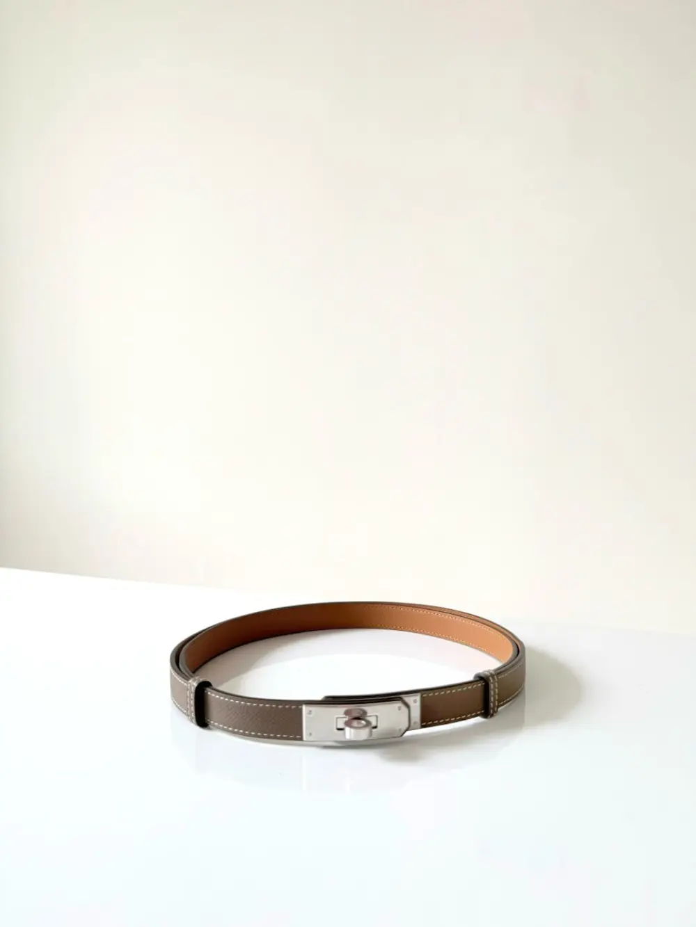HERMES KELLY BELT ETOUPE PHW