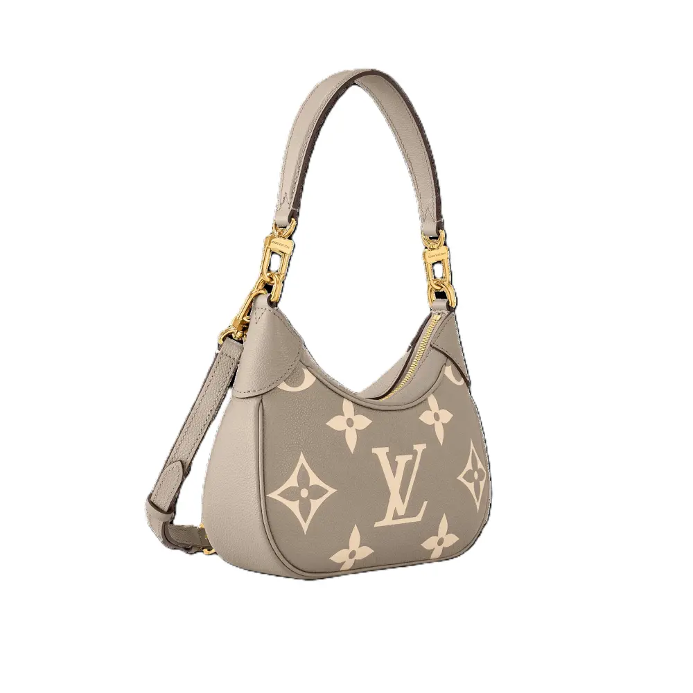 LOUIS VUITTON LV HOBO BAGATELLE MONOGRAM EMPREINTE TOURTERELLE / CREME