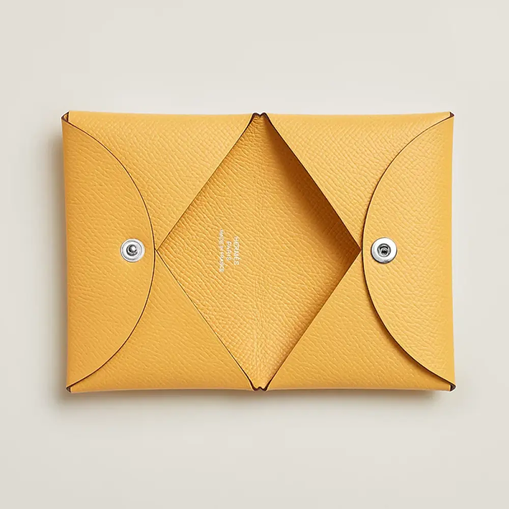 HERMES CALVI CARD HOLDER JAUNE MANGO