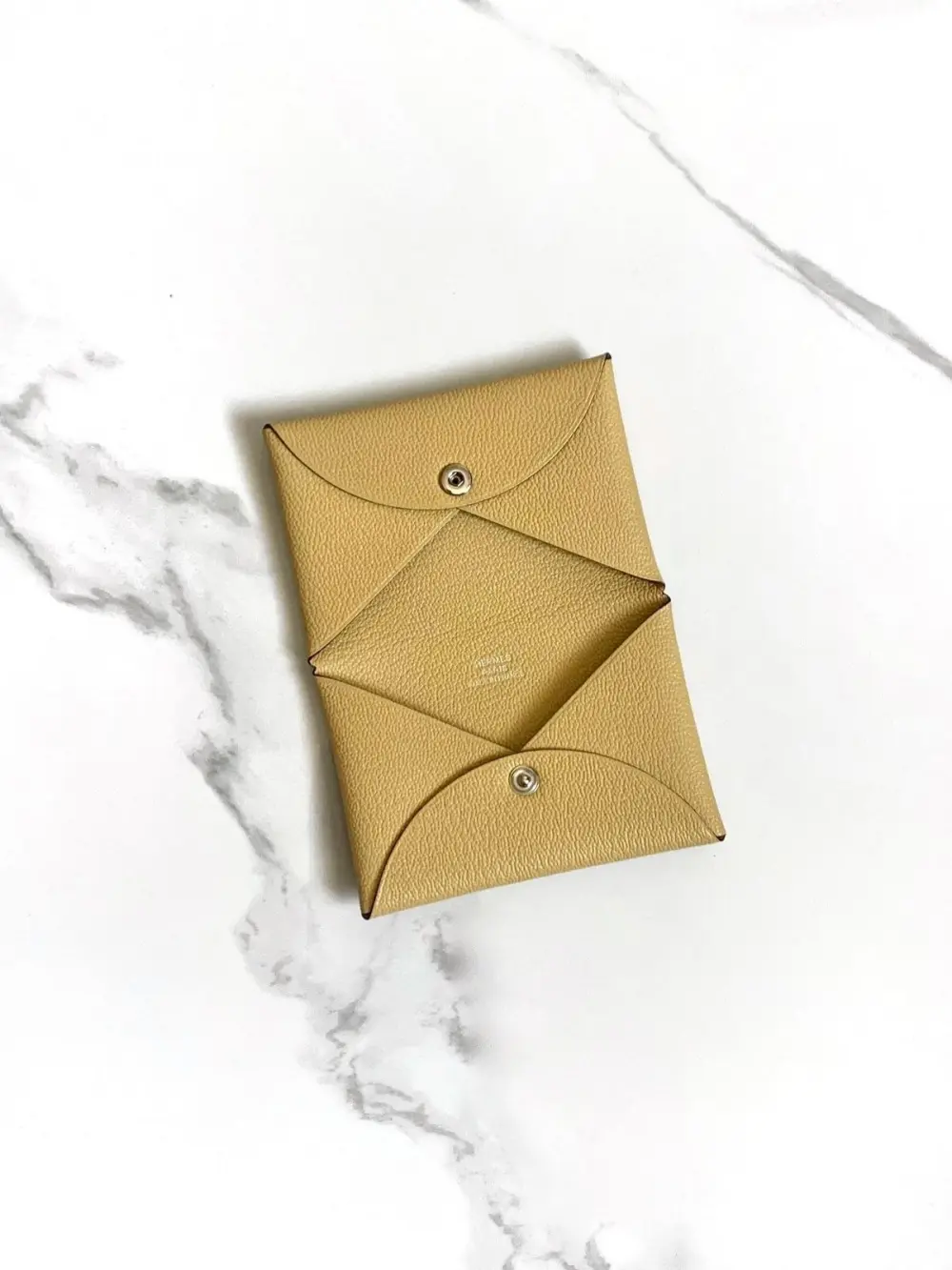 HERMES CALVI CARD HOLDER JAUNE MANGO