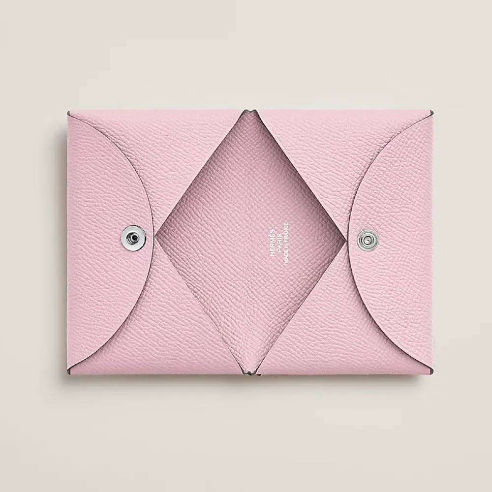 HERMES CALVI CARD HOLDER ROSE DARLING EPSOM