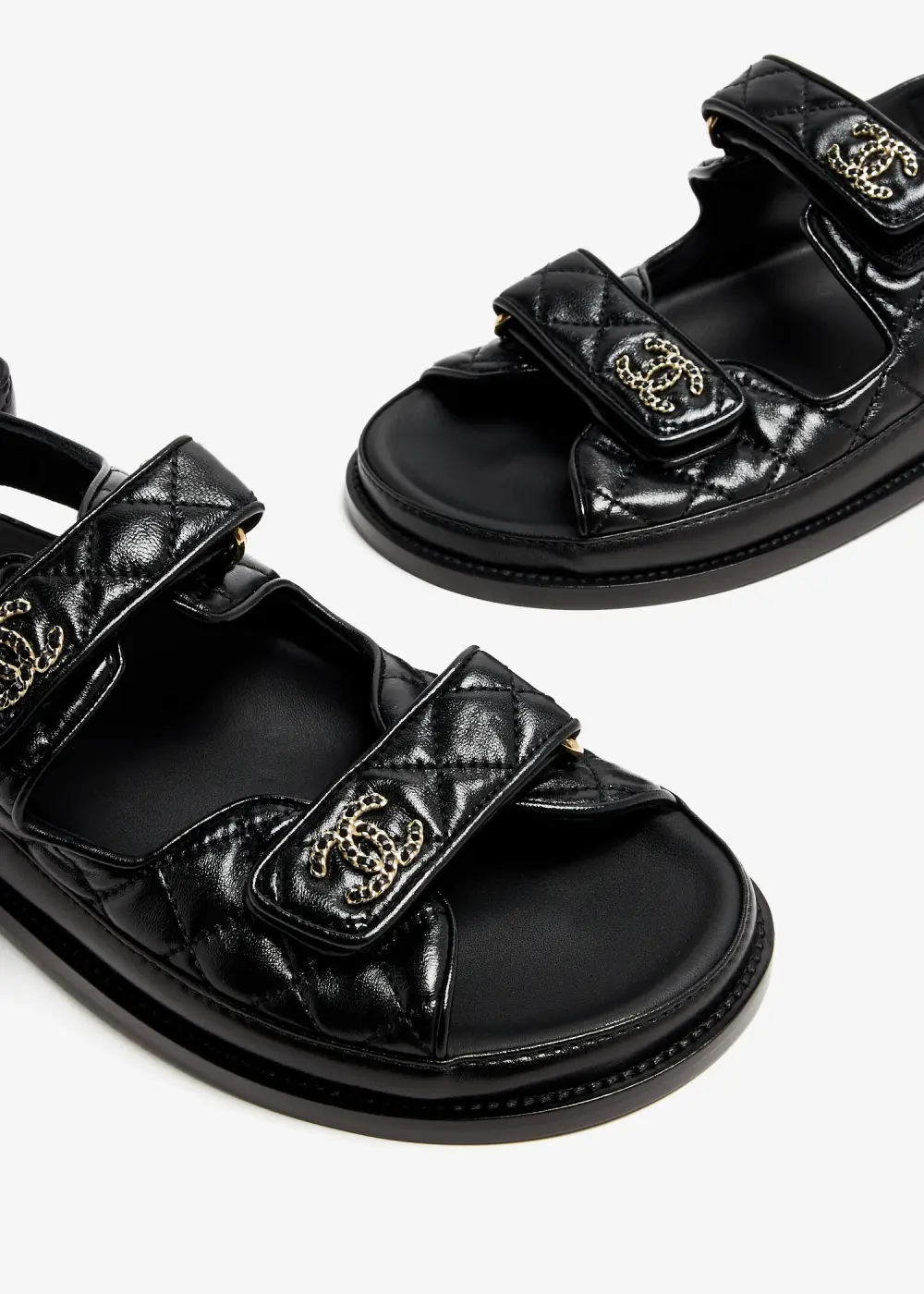 CHANEL DAD SANDAL CLASSIC black calf ghw