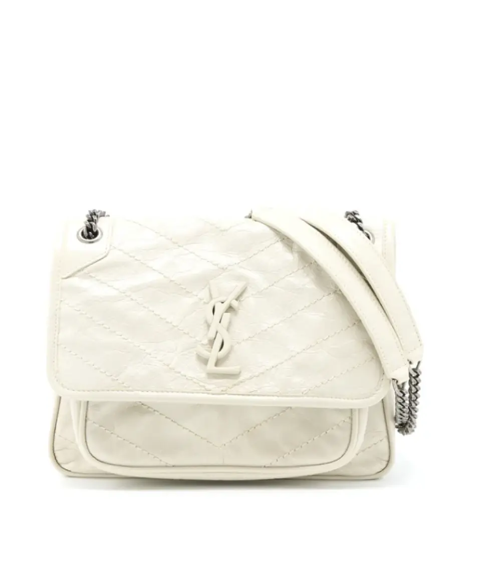 SAINT LAURENT NIKI BABY VINTAGE LEATHER · WHITE RHW