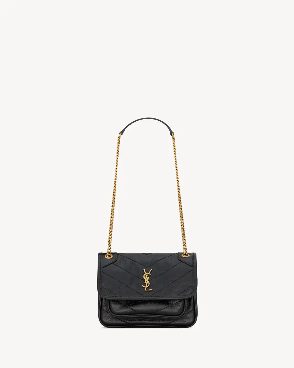 SAINT LAURENT NIKI BABY VINTAGE LEATHER · ALL BLACK GHW