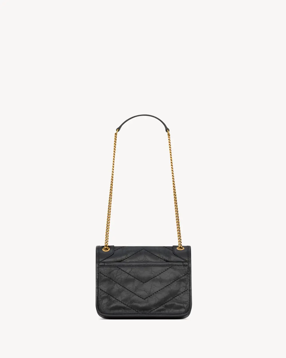 YSL SAINT LAURENT NIKI BABY VINTAGE LEATHER ALL BLACK GHW