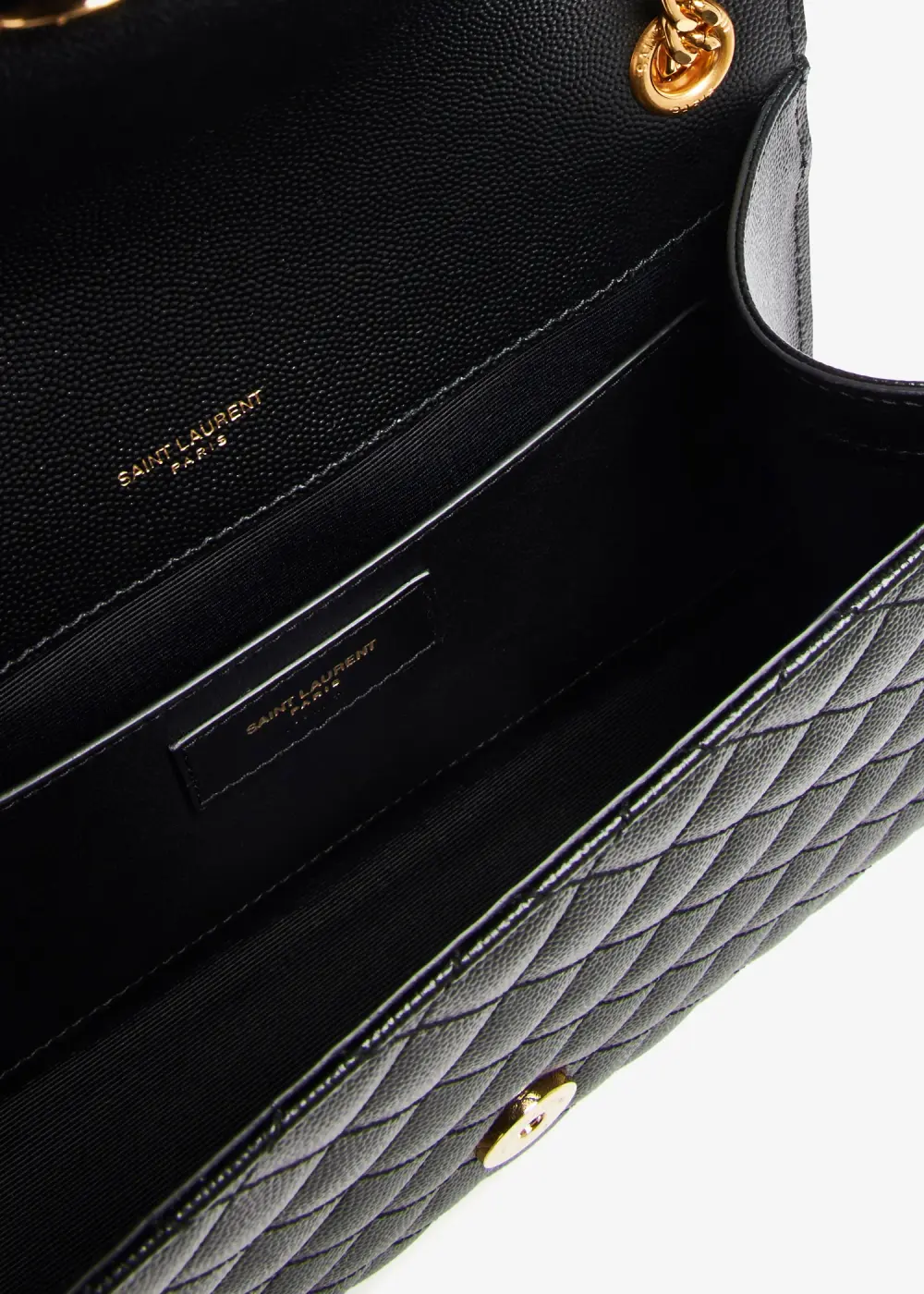 YSL SAINT LAURENT ENVELOPE WOC 22CM BLACK CAVIAR GHW