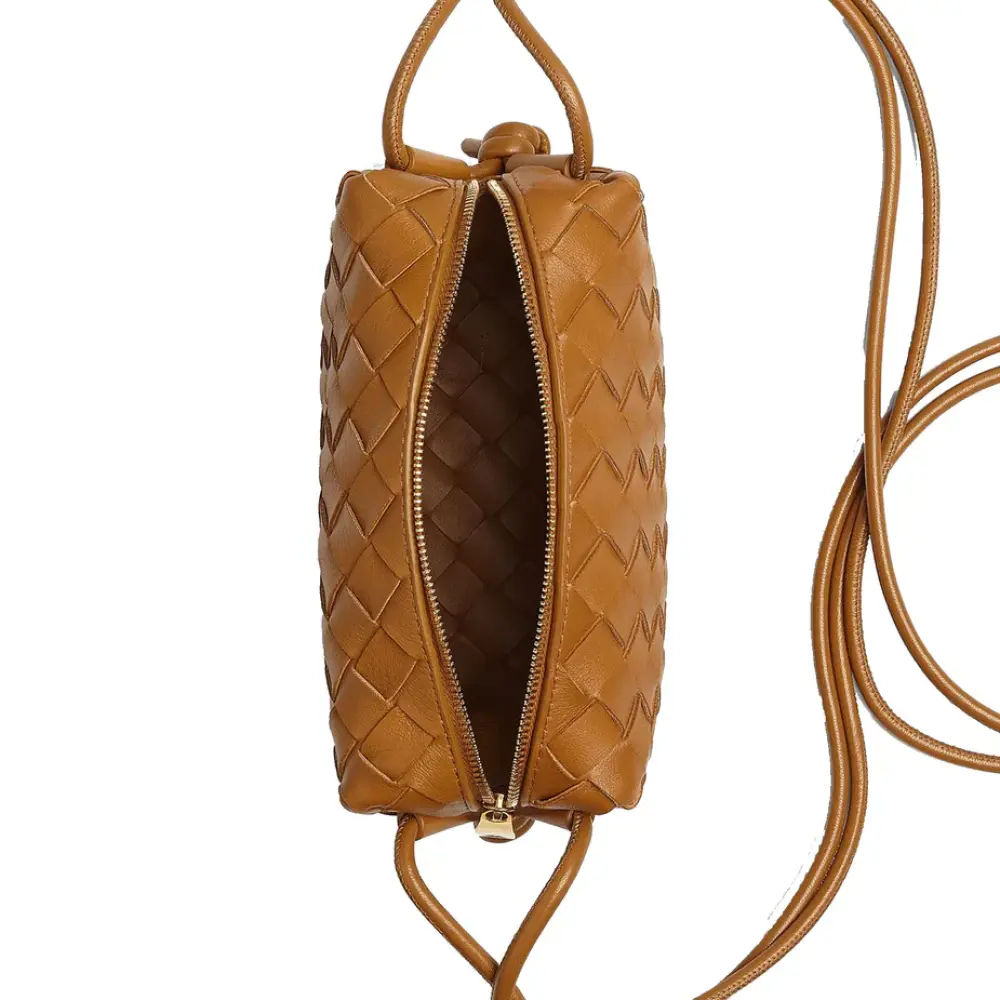 BOTTEGA VENETA BV MINI LOOP CAMERA BAG CAMEL GHW