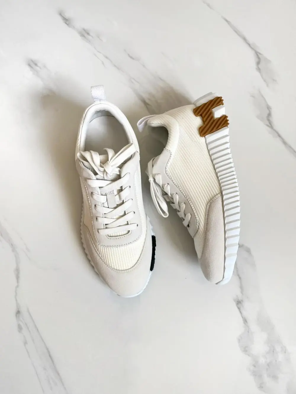HERMES BOUNCING ALL WHITE MESH - BEIGE MIEL