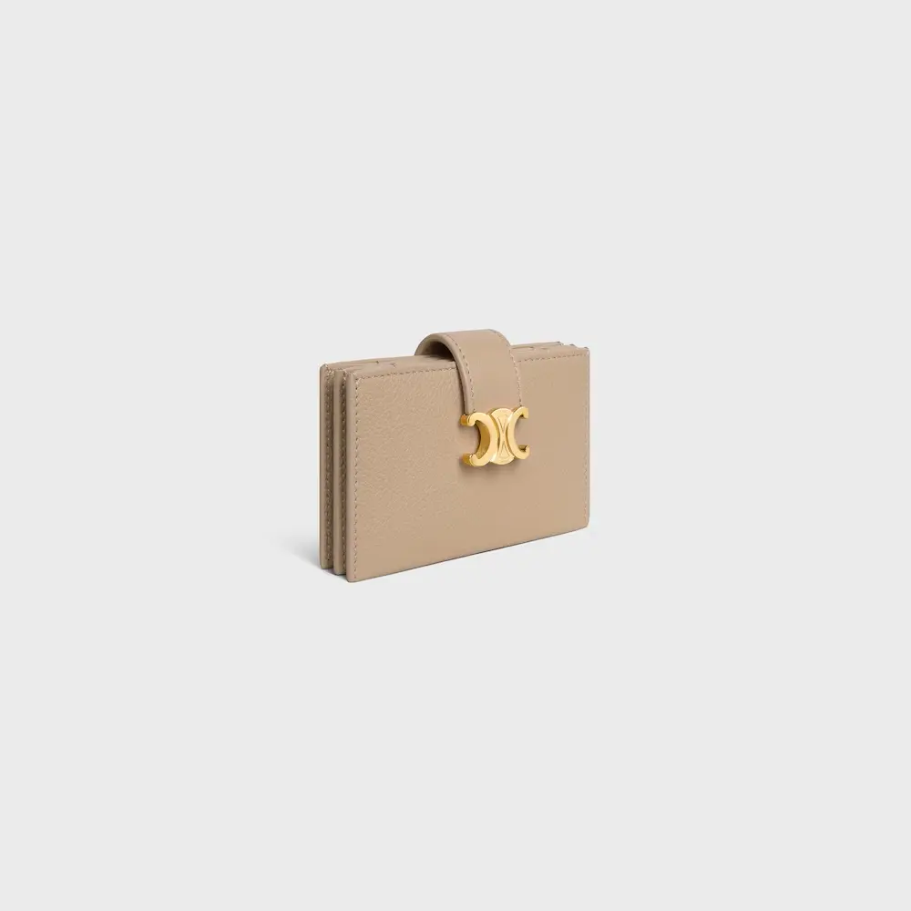 CELINE ACCORDEON CARD HOLDER SAFARI GHW
