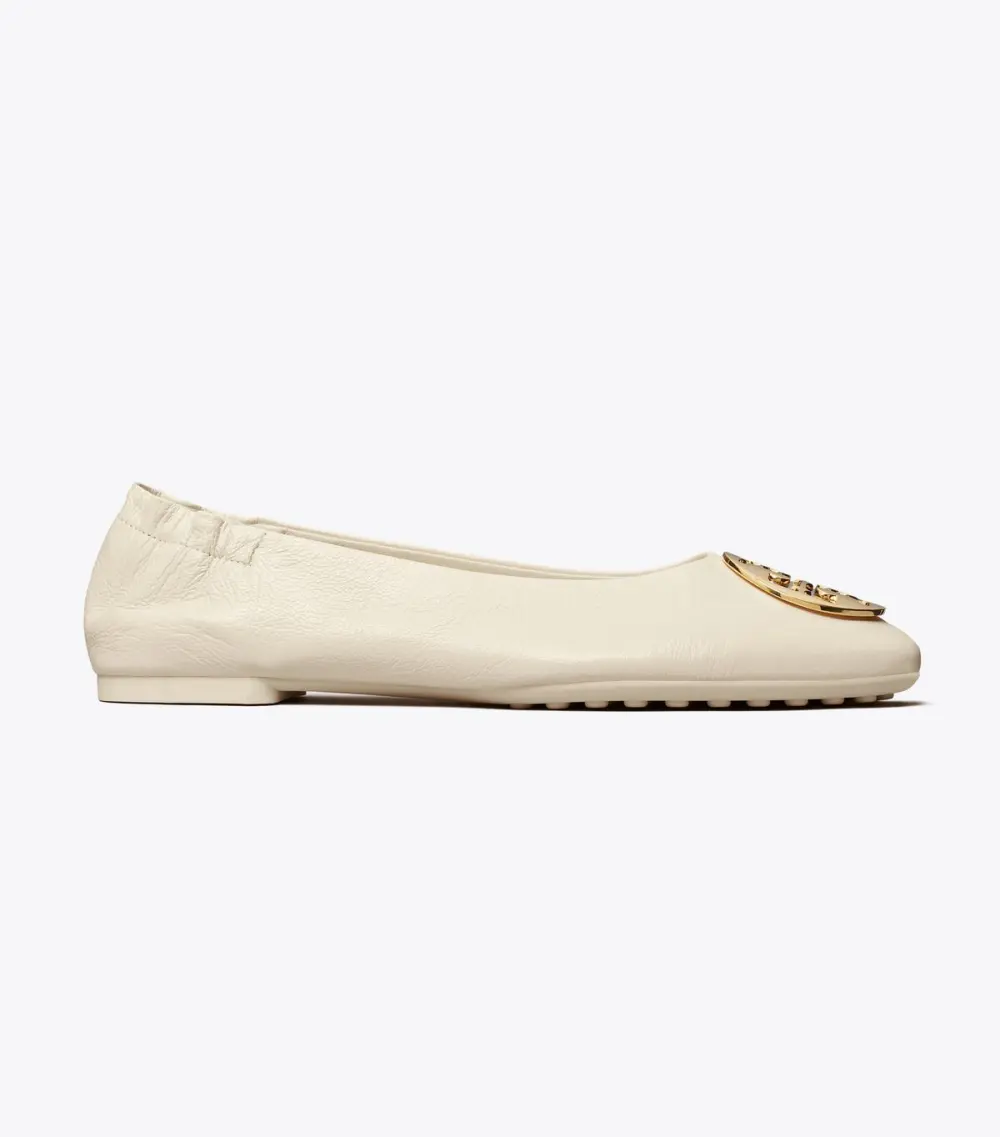 TORY BURCH CLAIRE BALLET FLATSHOES NEW IVORY GHW