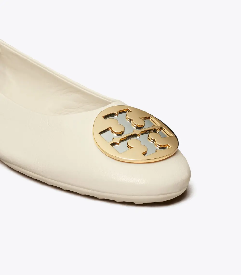 TORY BURCH CLAIRE BALLET FLATSHOES NEW IVORY GHW