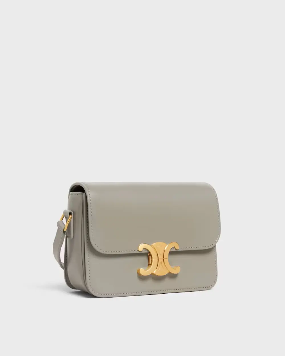 CELINE TEEN TRIOMPHE BAG SHINY CALFSKIN GREEN CLAY GHW