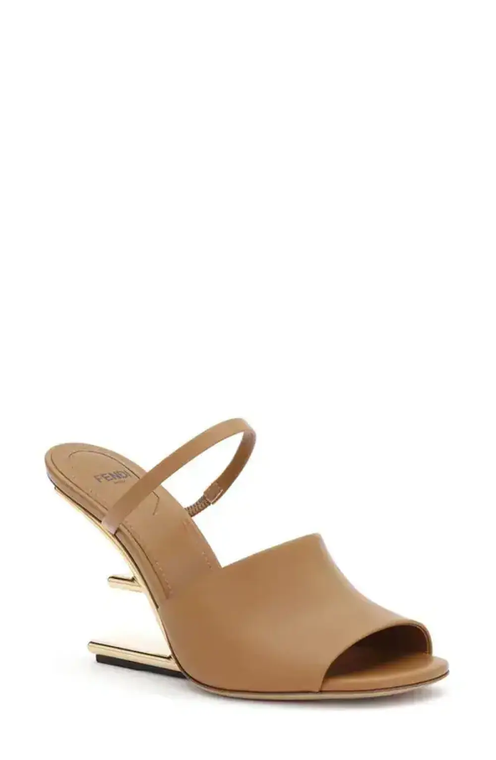 FIRST WIDE BAND STRAP SANDALS HEELS 9,5CM · CARAMELLO