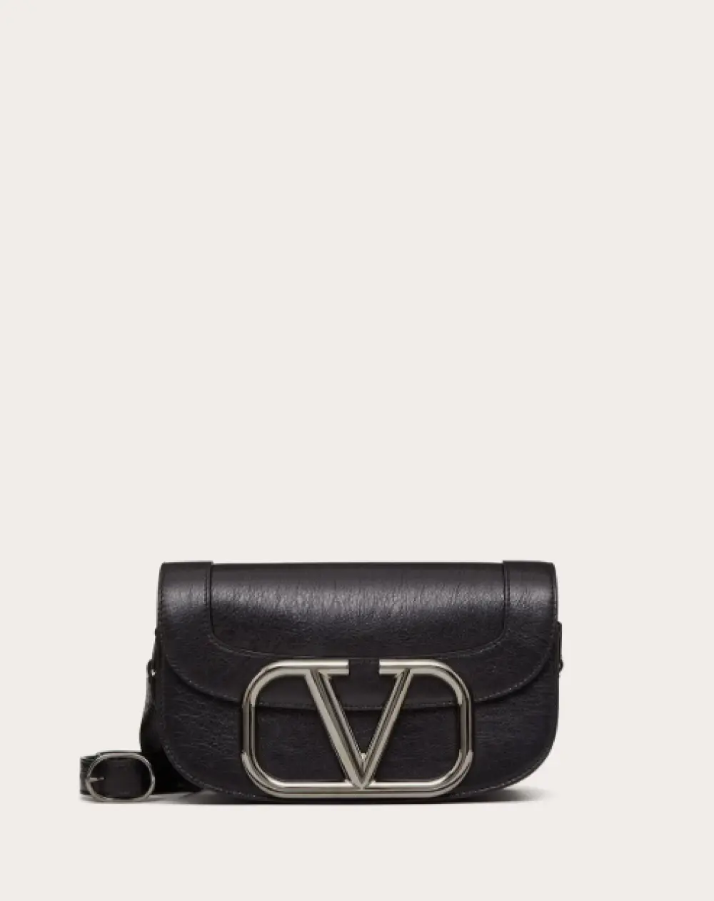 SUPERVEE LEATHER CROSSBODY BAG · BLACK LEATHER
