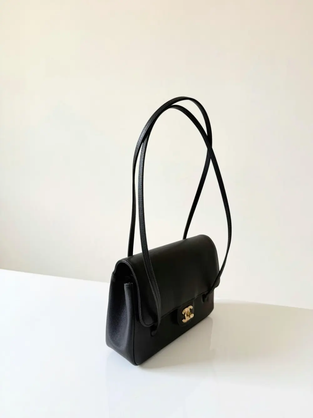CHANEL C26 SMALL PREPPY FLAP BAG BLACK GHW