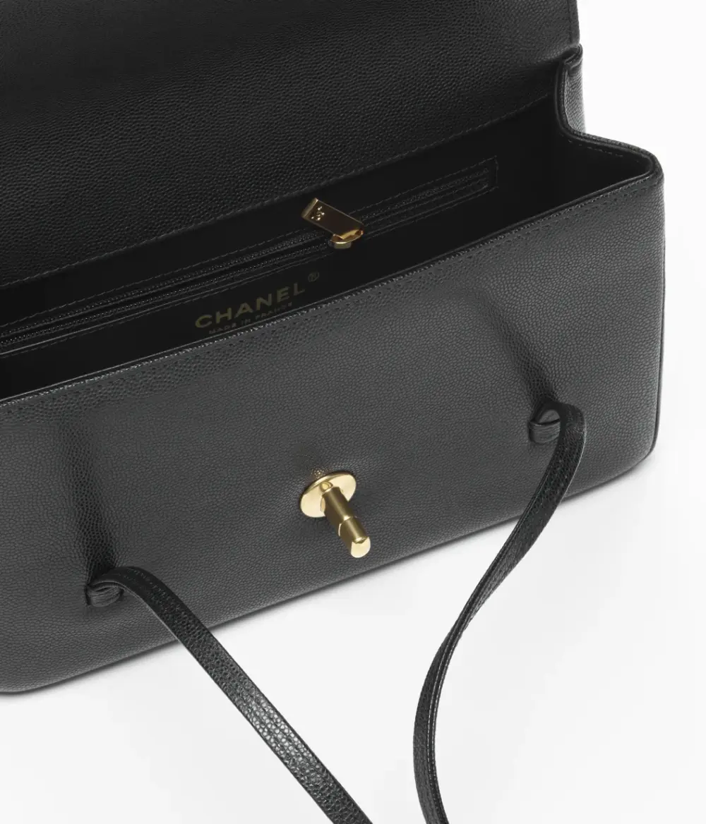 CHANEL C26 SMALL PREPPY FLAP BAG BLACK GHW
