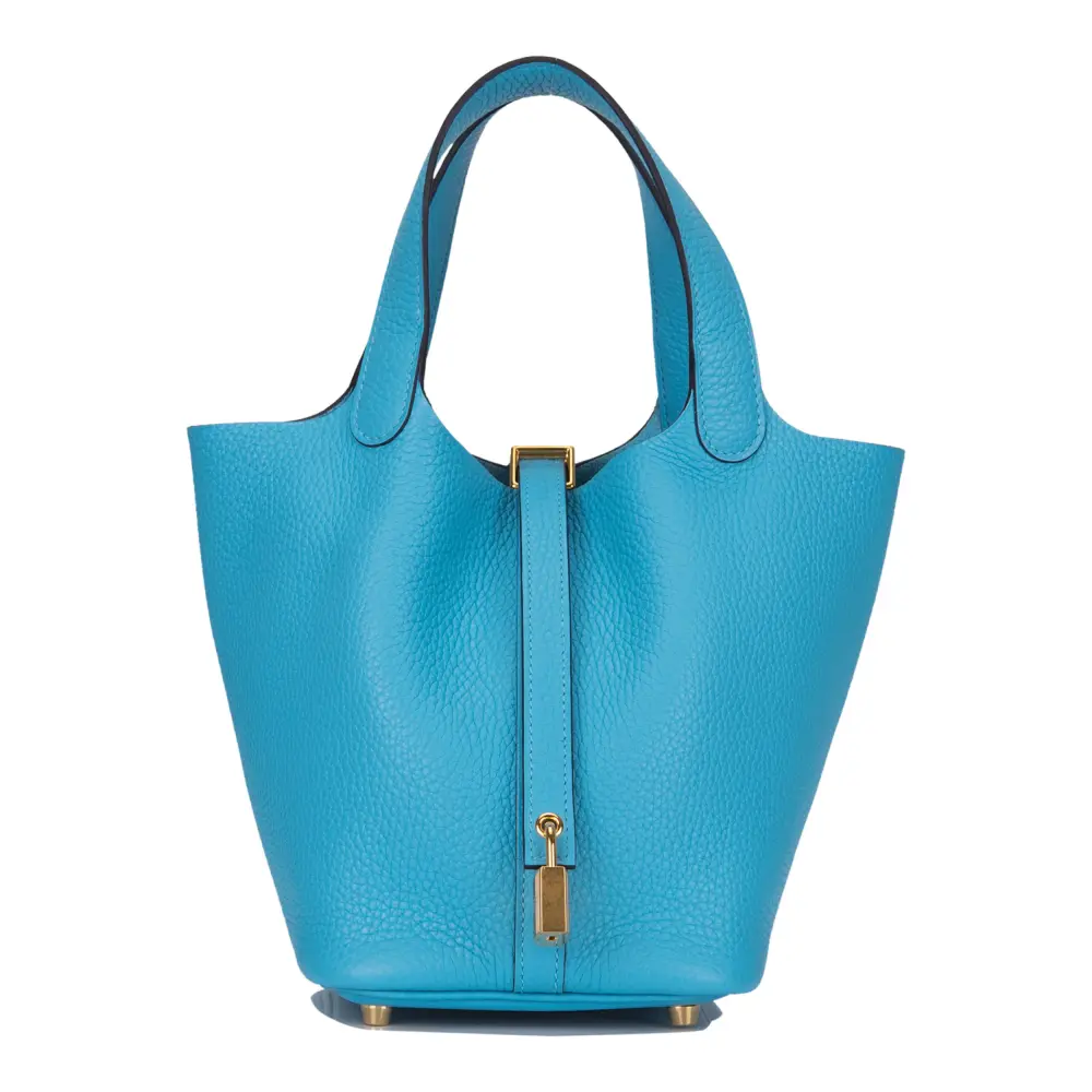HERMES PICOTIN 18 BLUE DU NORD GHW