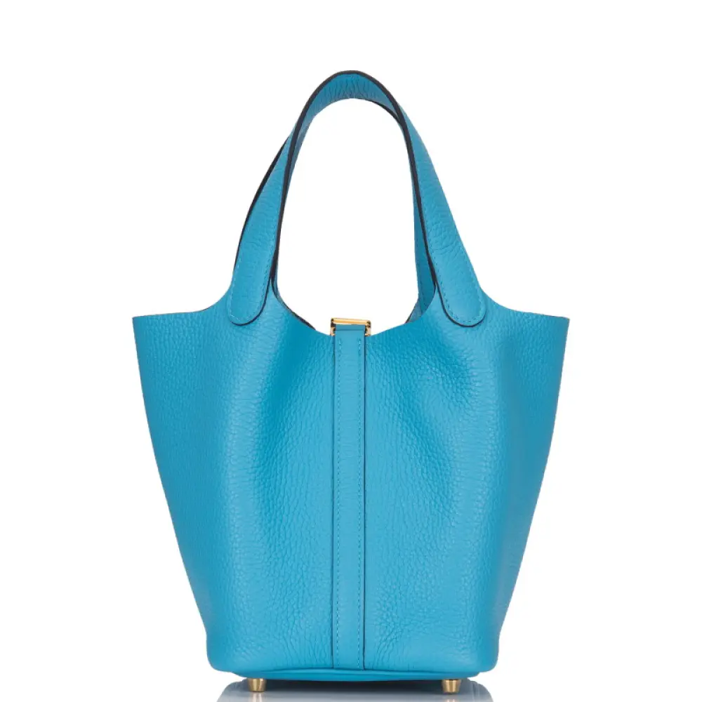 HERMES PICOTIN 18 BLUE DU NORD GHW