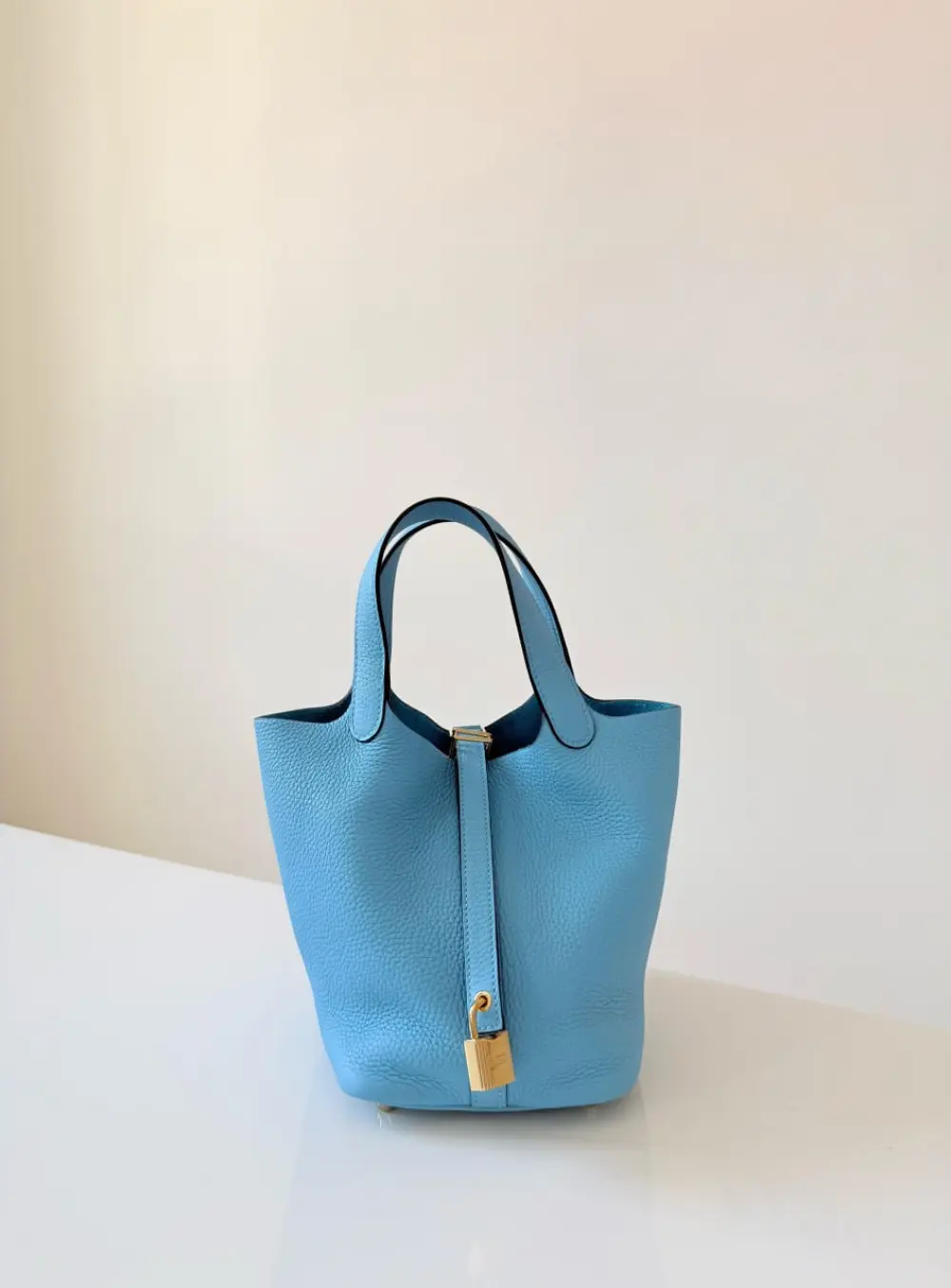 HERMES PICOTIN 18 BLUE DU NORD GHW