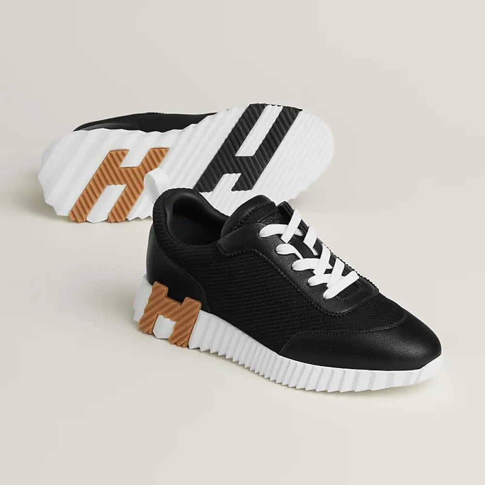 BOUNCING · BLACK PERFO LEATHER - BEIGE MIEL