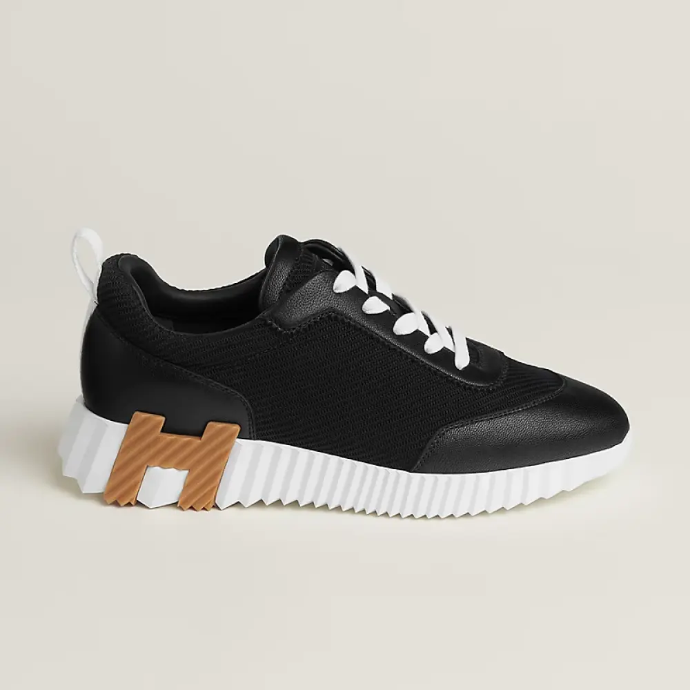 HERMES BOUNCING BLACK PERFO LEATHER - BEIGE MIEL