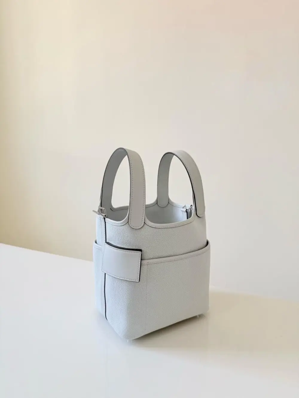 HERMES PICOTIN 18 CARGO GRIS PLATINE PHW