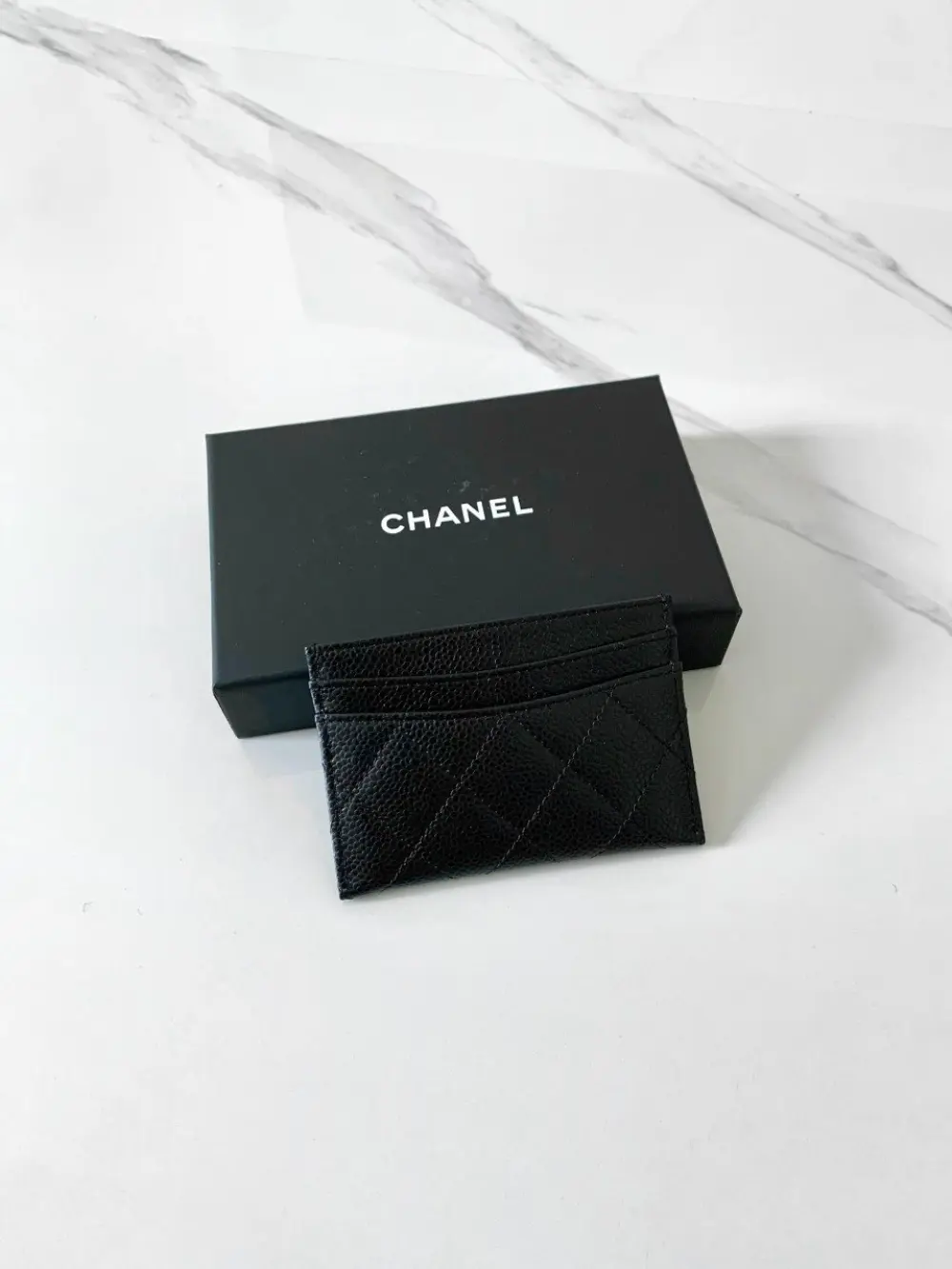 CHANEL CLASSIC CARD HOLDER BLACK CAVIAR GHW